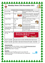 Monday News 15th December